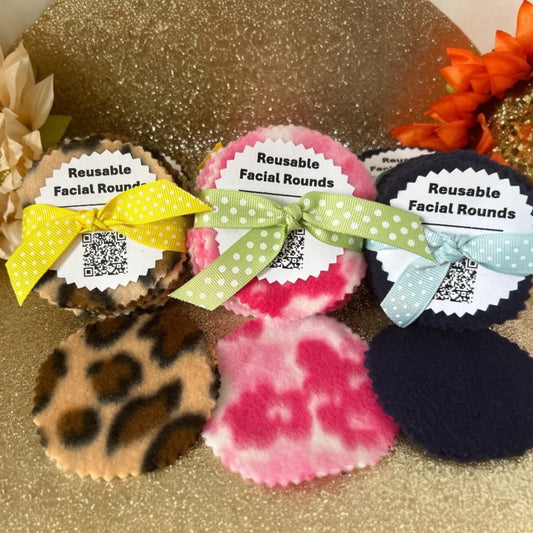 Reusable 3” Facial Rounds I Pack of 10. Eco-Friendly Makeup Remover Pads for Zero-Waste Skincare - Moxie Made