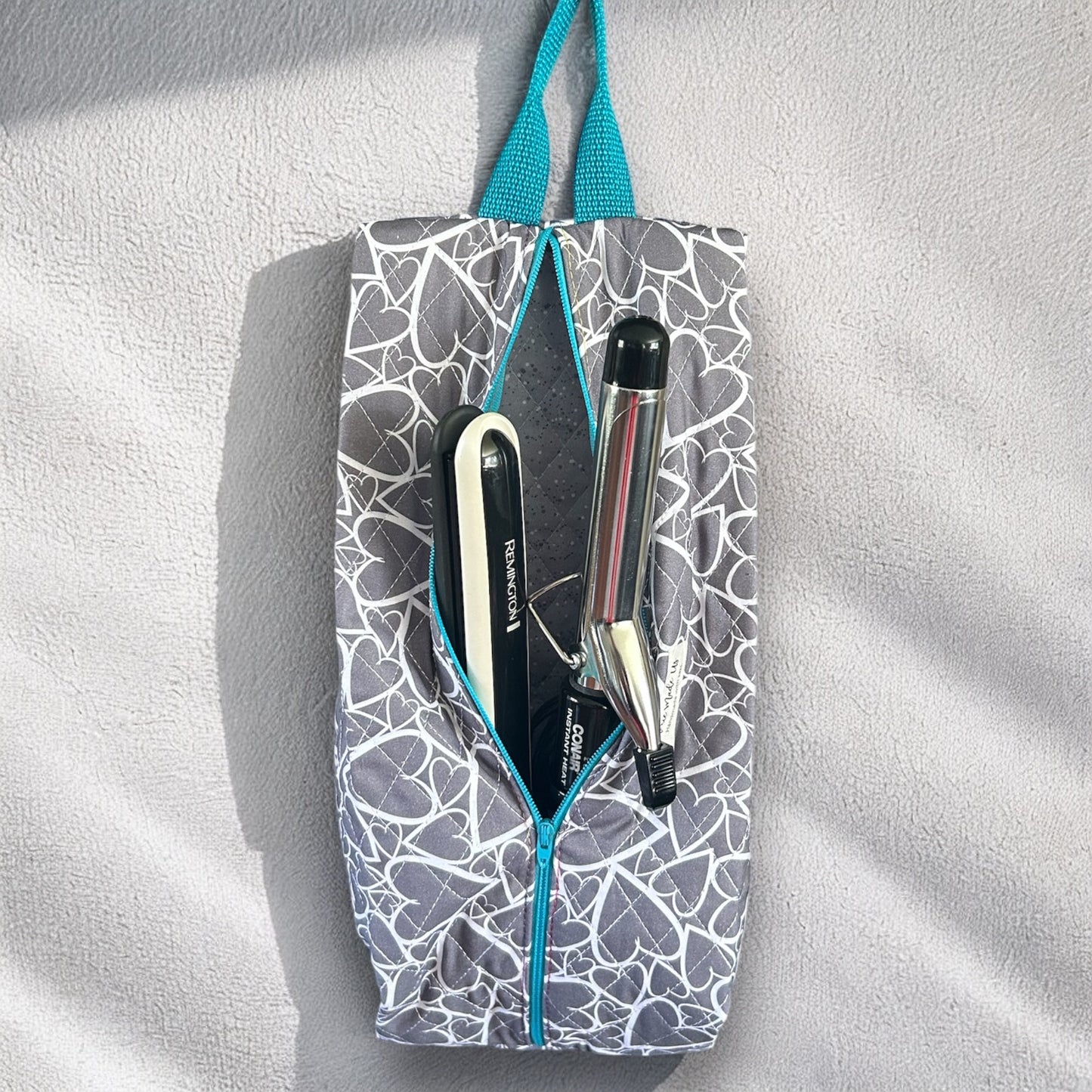 Travel Bag for Heated Hair Tools—Heat-Resistant Storage for Flat Irons, Curling Wands & More
