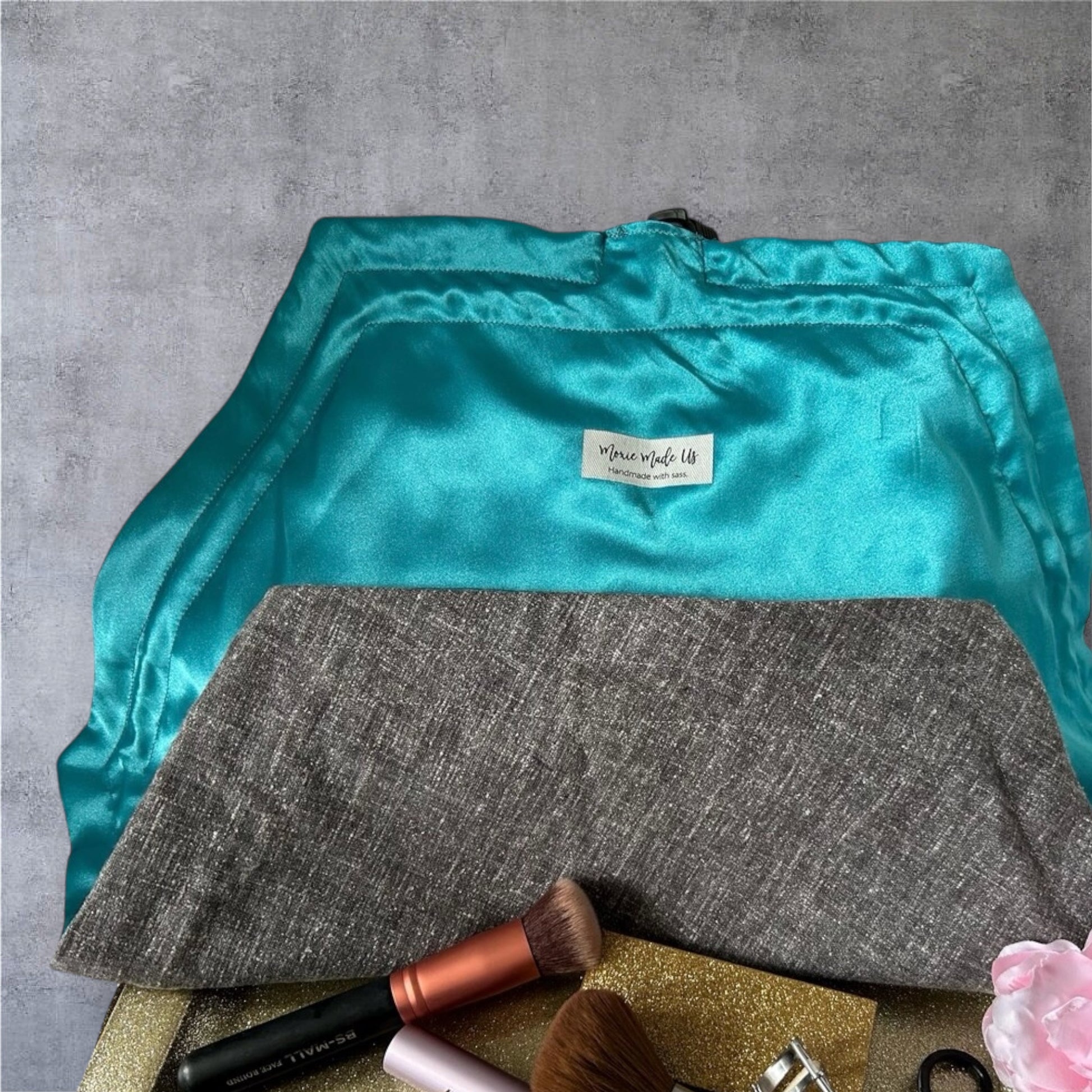 fold up travel makeup bag Travel Makeup Pouch with Drawstring – The Ultimate Beauty Organizer – Moxie Made Us